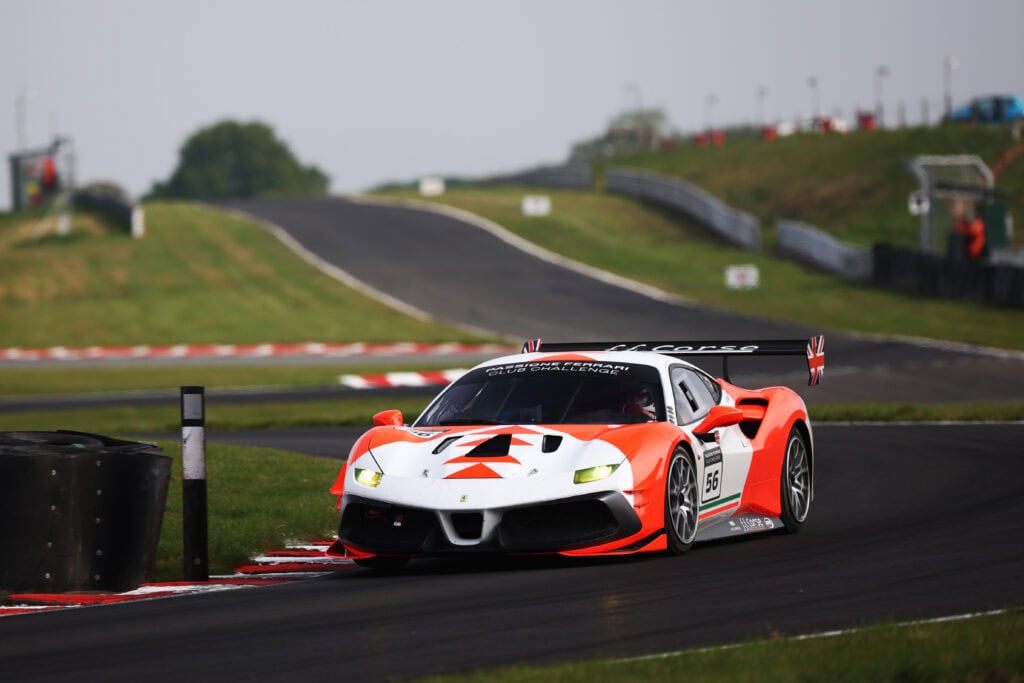 No 56 Orange and white Ferrari at the Ferrari Club Challenge